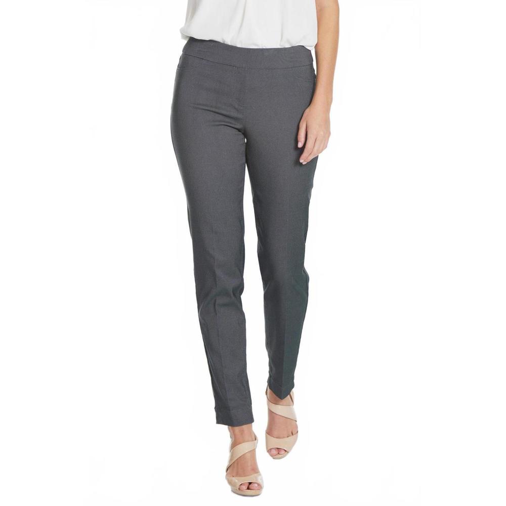 NEW SLIMSATION BY MULTIPLES pull-on narrow leg pants in charcoal